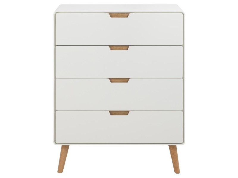 Komoda Lowell z 4 szufladami biała - ACTONA